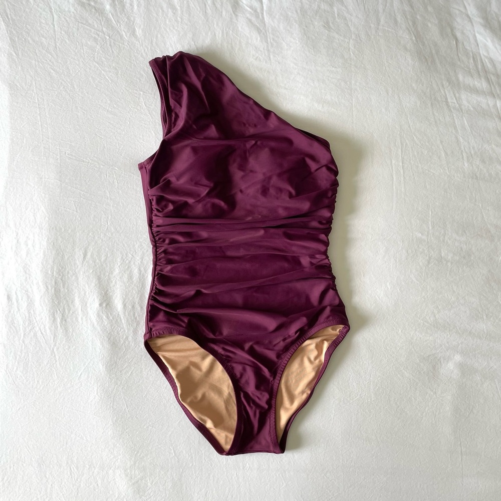 J. Crew Ruched One-shoulder One-piece